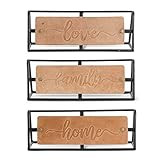 K&K Interiors 16910A Assorted 12 Inch Black Metal Framed Embossed Leather Signs (3 Styles), Brown | Amazon (US)