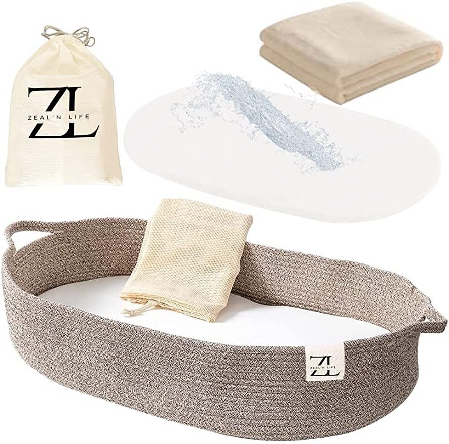 ZEAL'N LIFE Baby Changing Basket - Baby Changing Pad w/Thick Foam Mat, Waterproof & Portable Changin | Amazon (US)