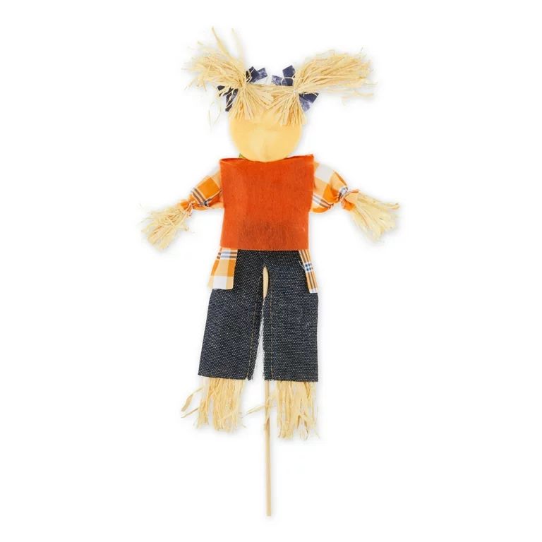 Fall Harvest 14in Height Orange Scarecrow Pick Decoration, Way to Celebrate | Walmart (US)