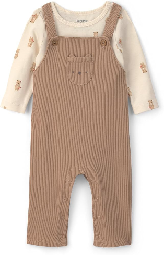 Carter's Baby Boys' 2-piece Overall Set Blue Navy Sports Patches | Amazon (US)