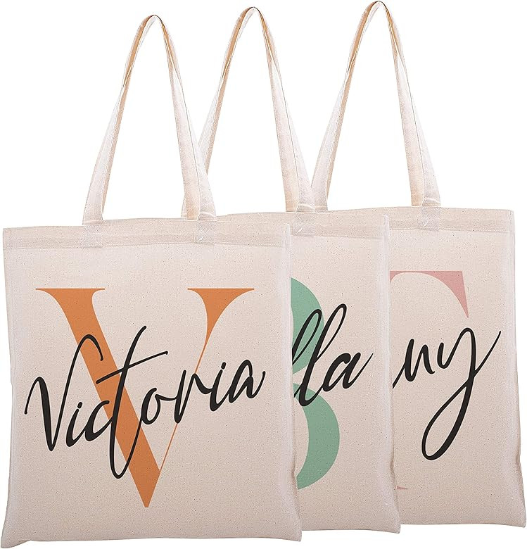 Personalized Initial Tote Bag Gifts - Custom Totes | Amazon (US)