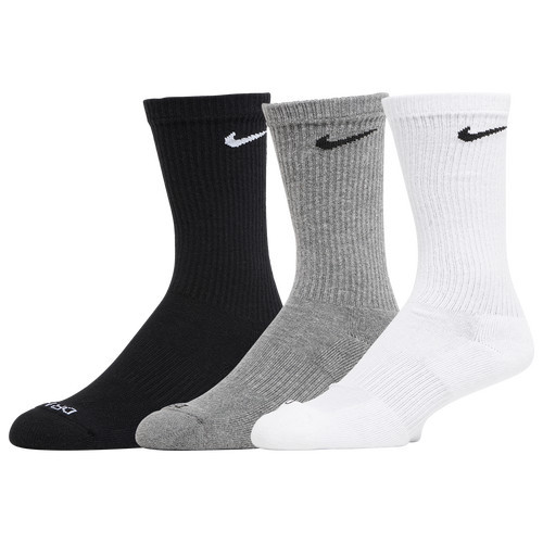 Nike Mens Nike 3 Pack Dri-FIT Plus Crew Socks - Mens Grey/Black Size M | Champs Sports