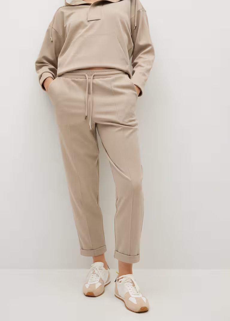 Cotton jogger-style trousers -  Women | Mango USA | MANGO (US)