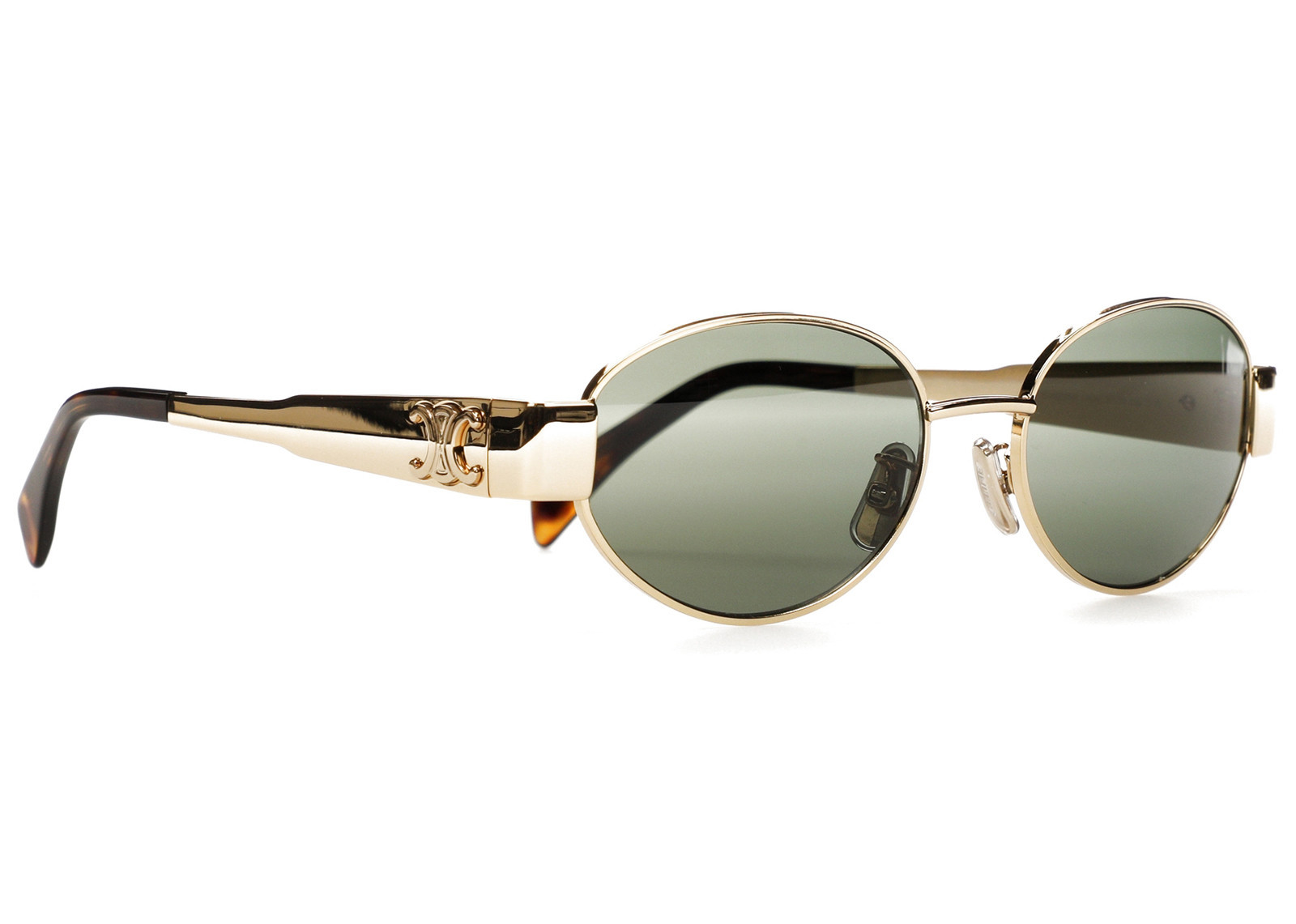 Celine Triomphe Metal 01 Sunglasses Gold/Green (4S235CMLB.35SG / CL40235U) | StockX