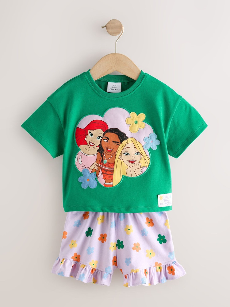 Green Disney Princess Shorts Set (3mths-7yrs) | Next US