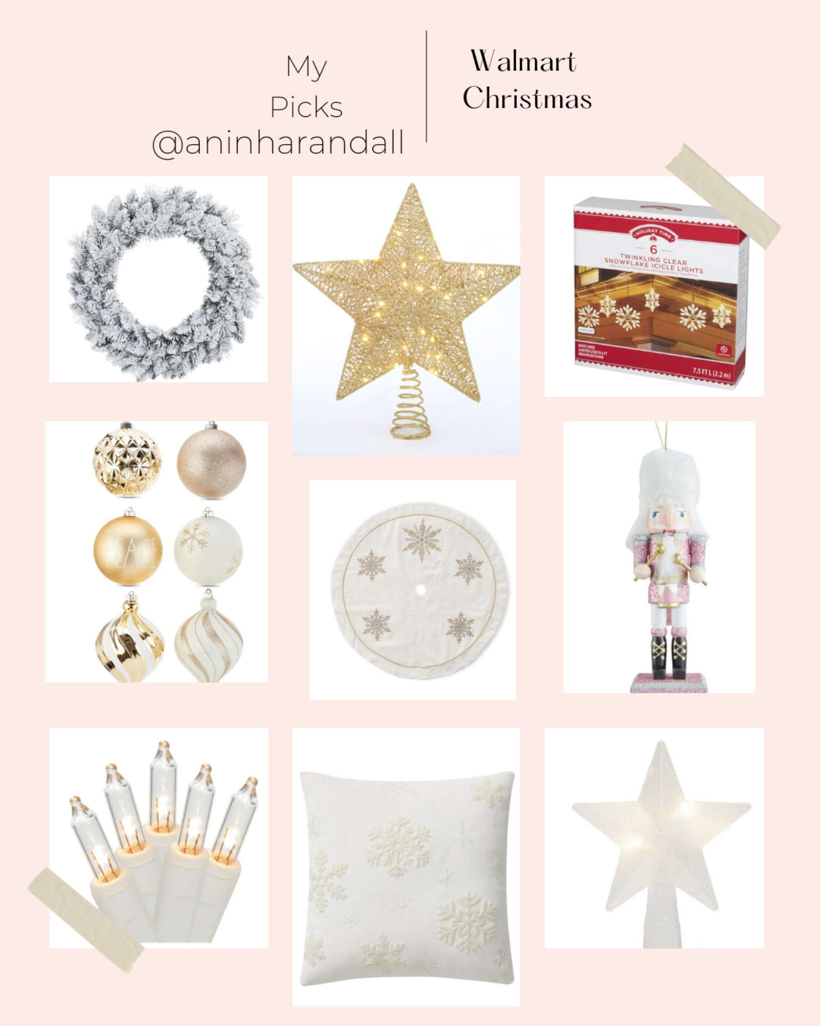 Walmart Christmas, wreath, star, ornaments, Christmas lights, tree skirt, nutcracker, snowflake 

#LTKhome #LTKSeasonal #LTKHoliday