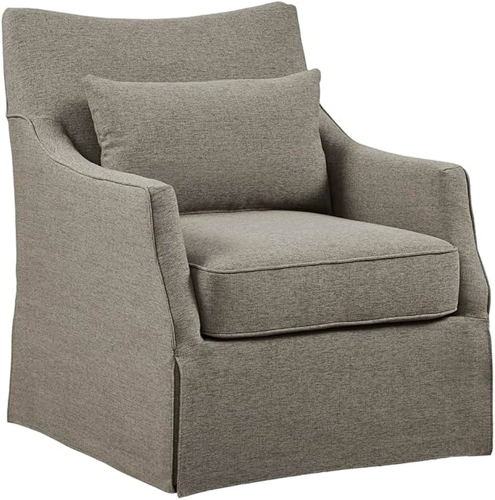 Martha Stewart London Swivel Chair - Solid Wood & Plywood, Skirted Metal Base Accent Armchair, Lu... | Amazon (US)