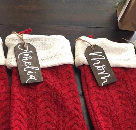 Wooden Stocking Tags | Etsy (US)