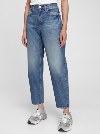 High Rise Barrel Jeans with Washwell | Gap (US)