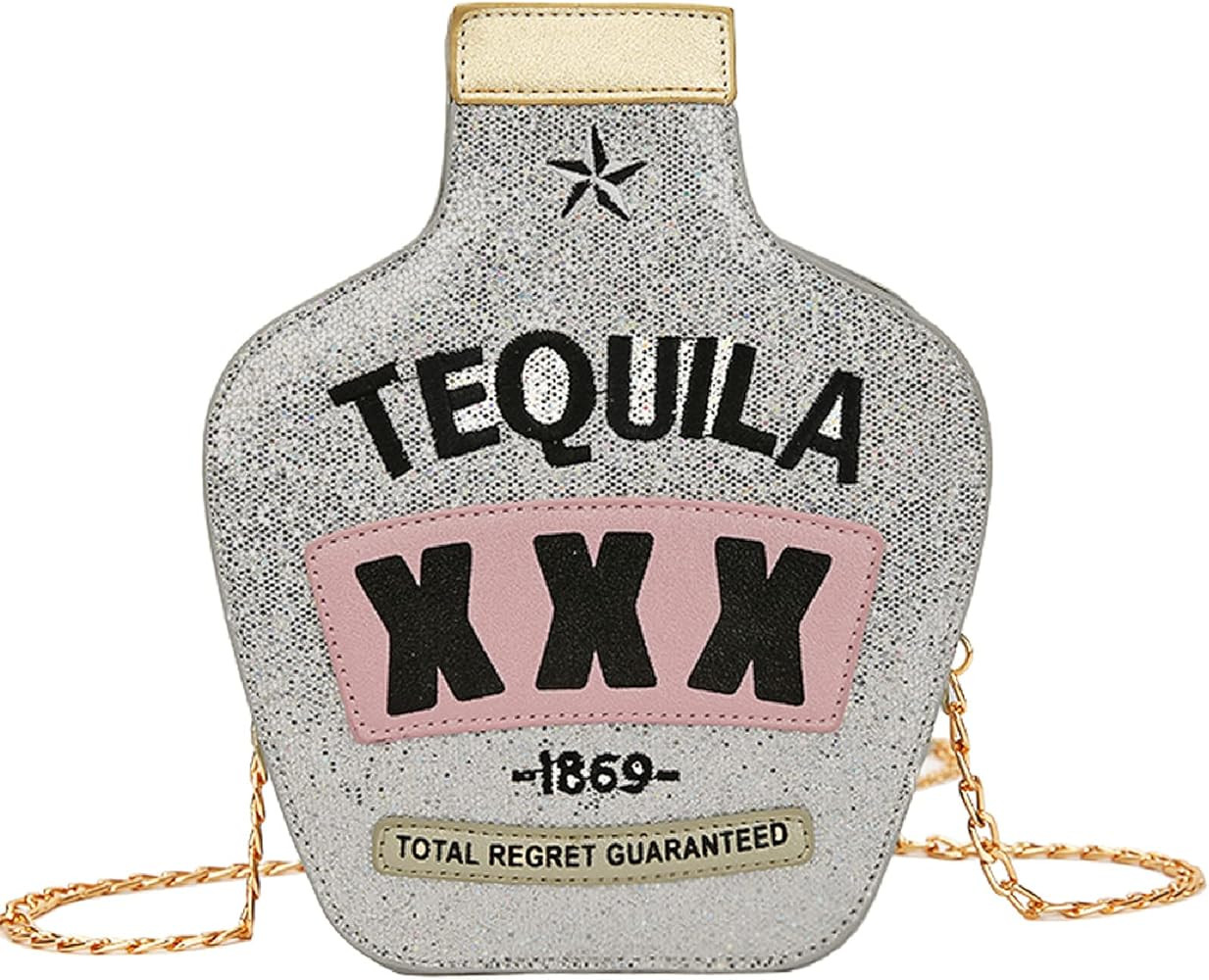 Fozehlad Women Cute Sequins Crossbody Bags Tequila Bottle Shaped Shoulder Handbags Elegant Evenin... | Amazon (US)