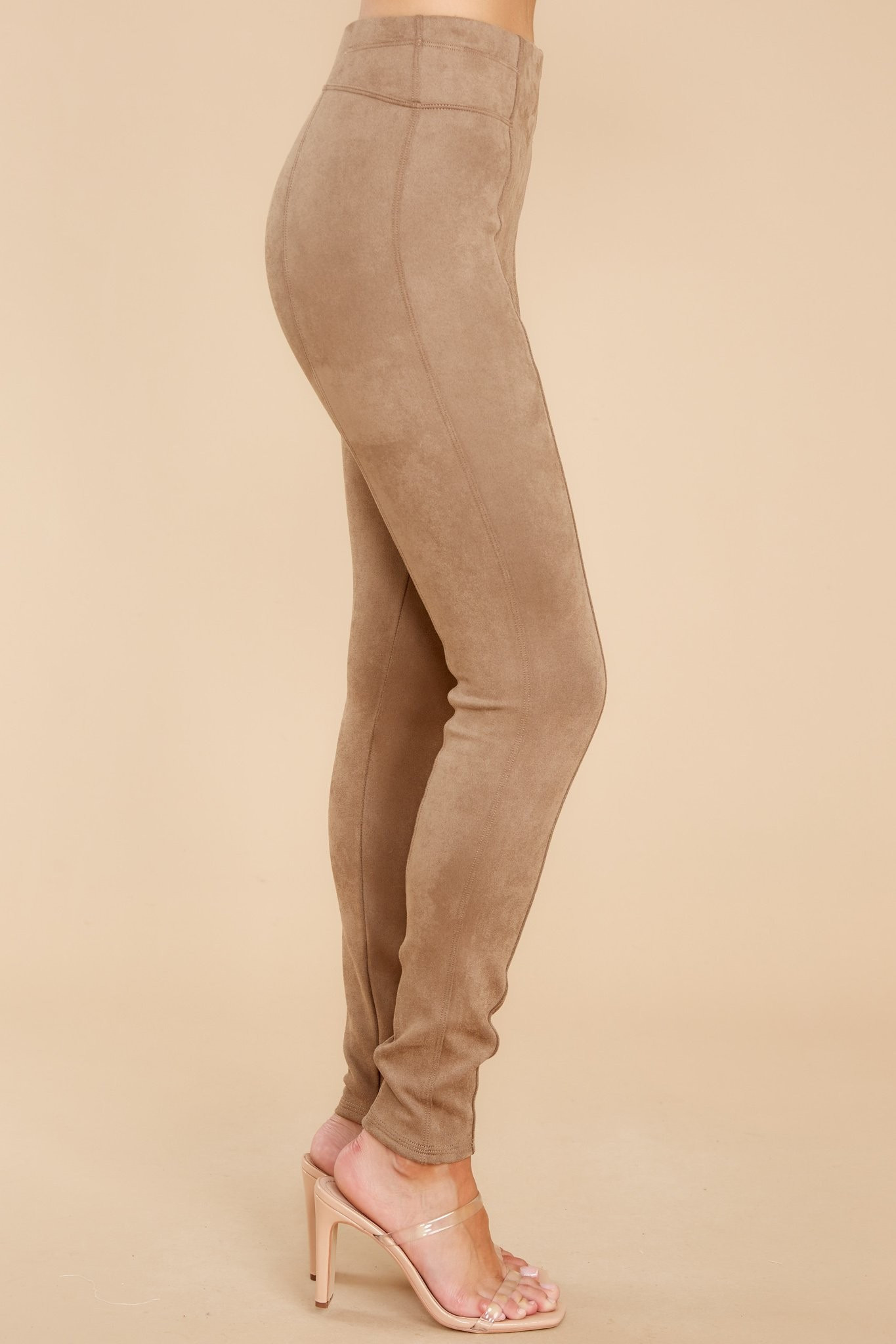 Faux Suede Camel Leggings | Red Dress 