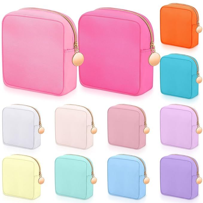 Kacctyen 12 Pcs Mini Makeup Bag Nylon Small Pouch for Purse Mini Square Nylon Pouch with Zipper S... | Amazon (US)