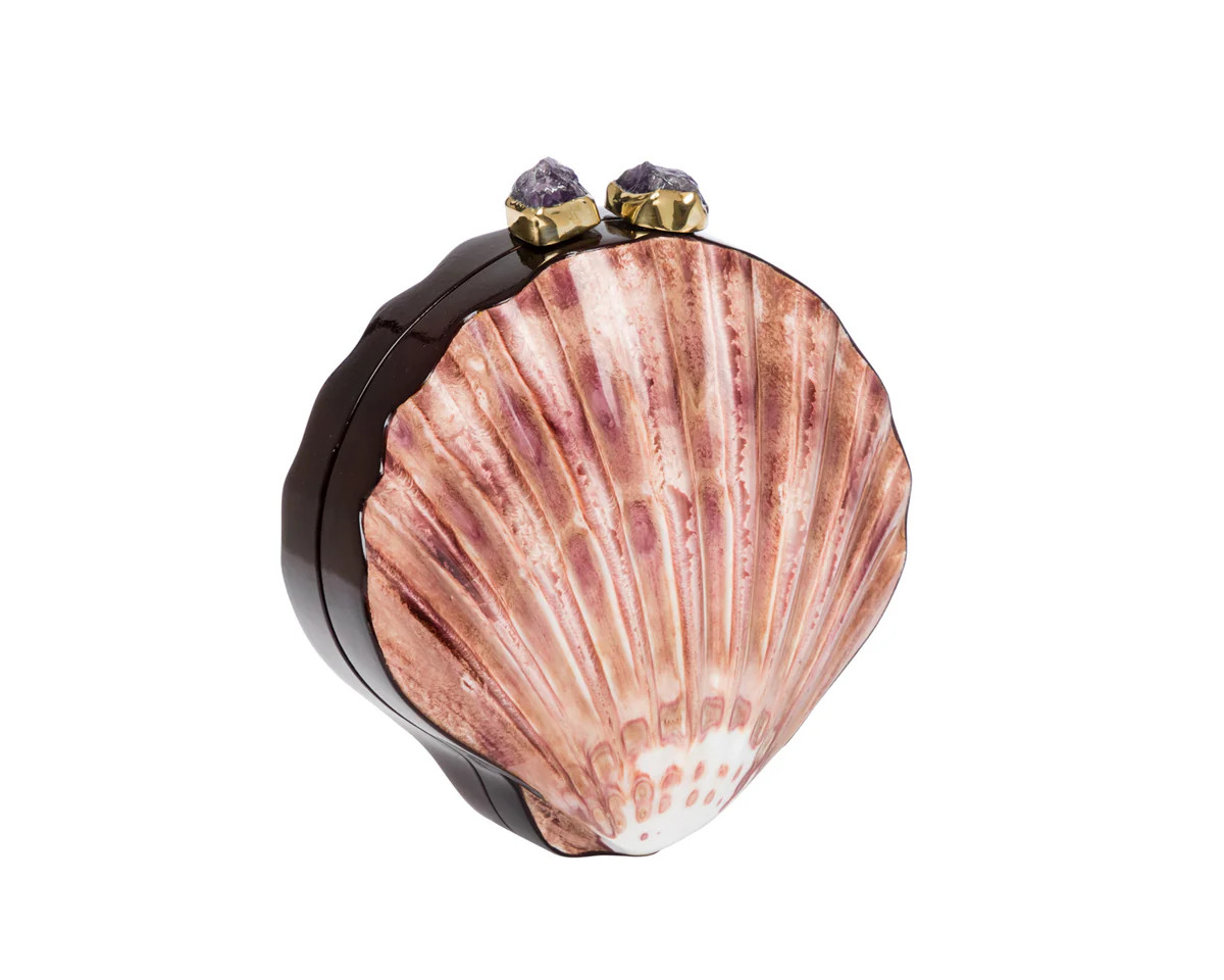 Sirena Clutch in Natural & Violet | Over The Moon