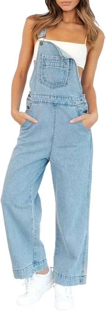 imesrun Womens Jean Bib Overalls Adjustable Casual One Piece Jumpsuits Revolt Juniors Stretch Wid... | Amazon (US)