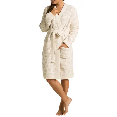 barefoot dreams CozyChic® Robe in Cream/Stone at Nordstrom, Size X-Large | Nordstrom