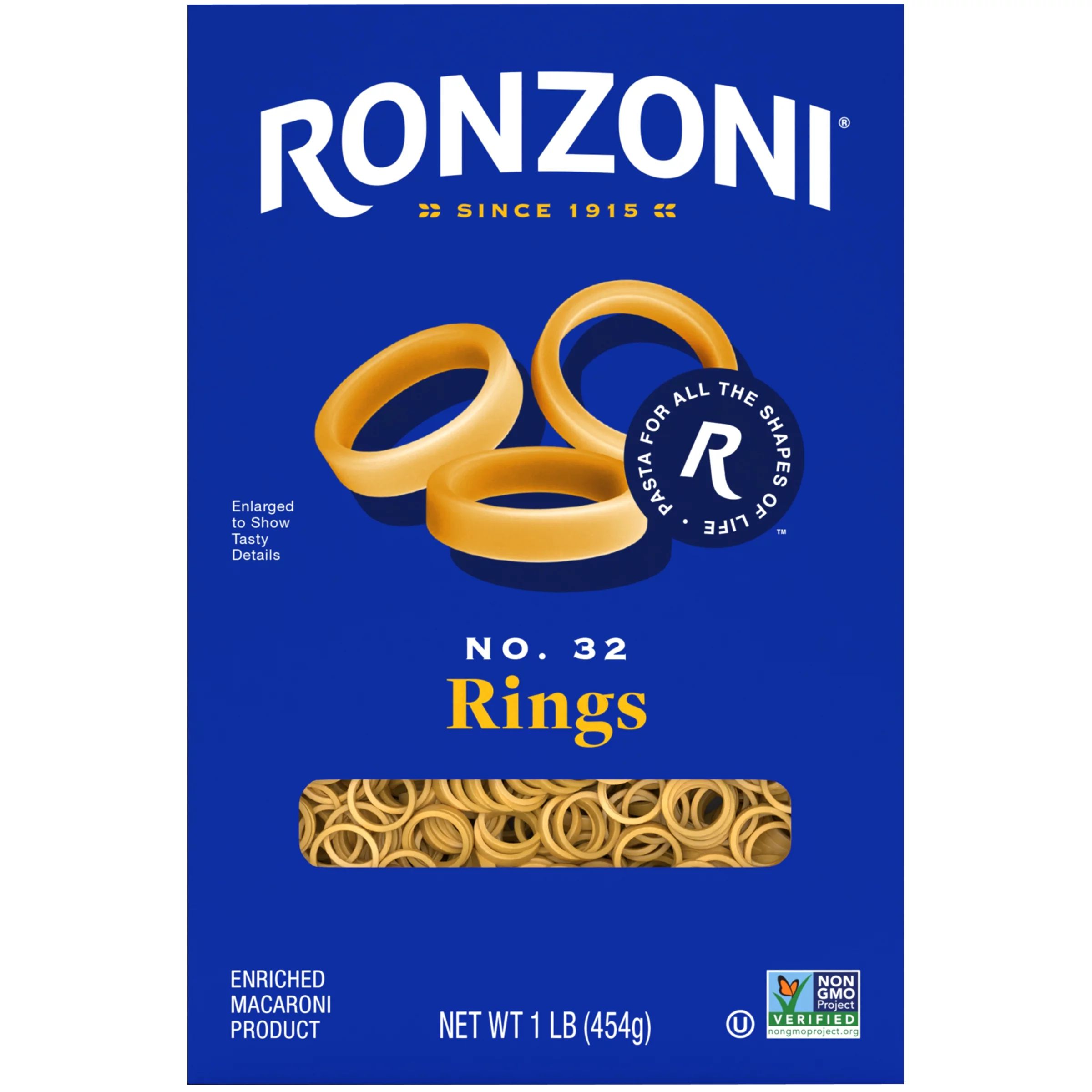 Ronzoni Rings, Anellini, 16 oz, Non-GMO Pasta for Soups and Salads - Walmart.com | Walmart (US)