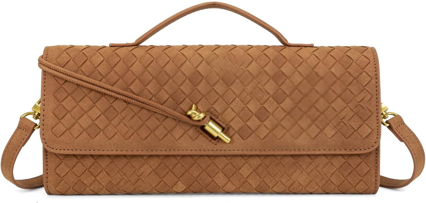 Woven Purse Suede Evening Clutch Crossbody Bag for Women | Amazon (US)