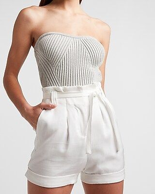 Strapless Ribbed Tube Top Sweater | Express