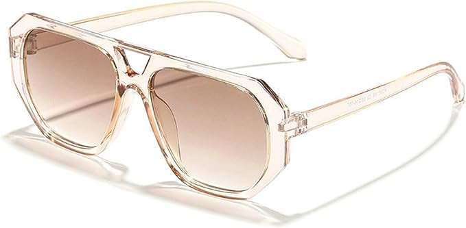 laureles Double Beam Pilot Sunglasses Women Fashion Driving Travel Outdoor Irregular Polygon Sun ... | Amazon (US)