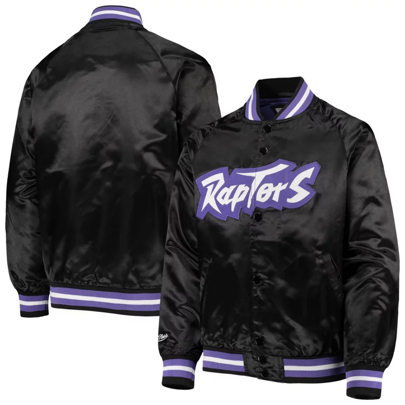 Youth Mitchell Ness Toronto Raptors Hardwood Classics Satin Raglan Full-Snap Jacket | Academy Sports + Outdoors