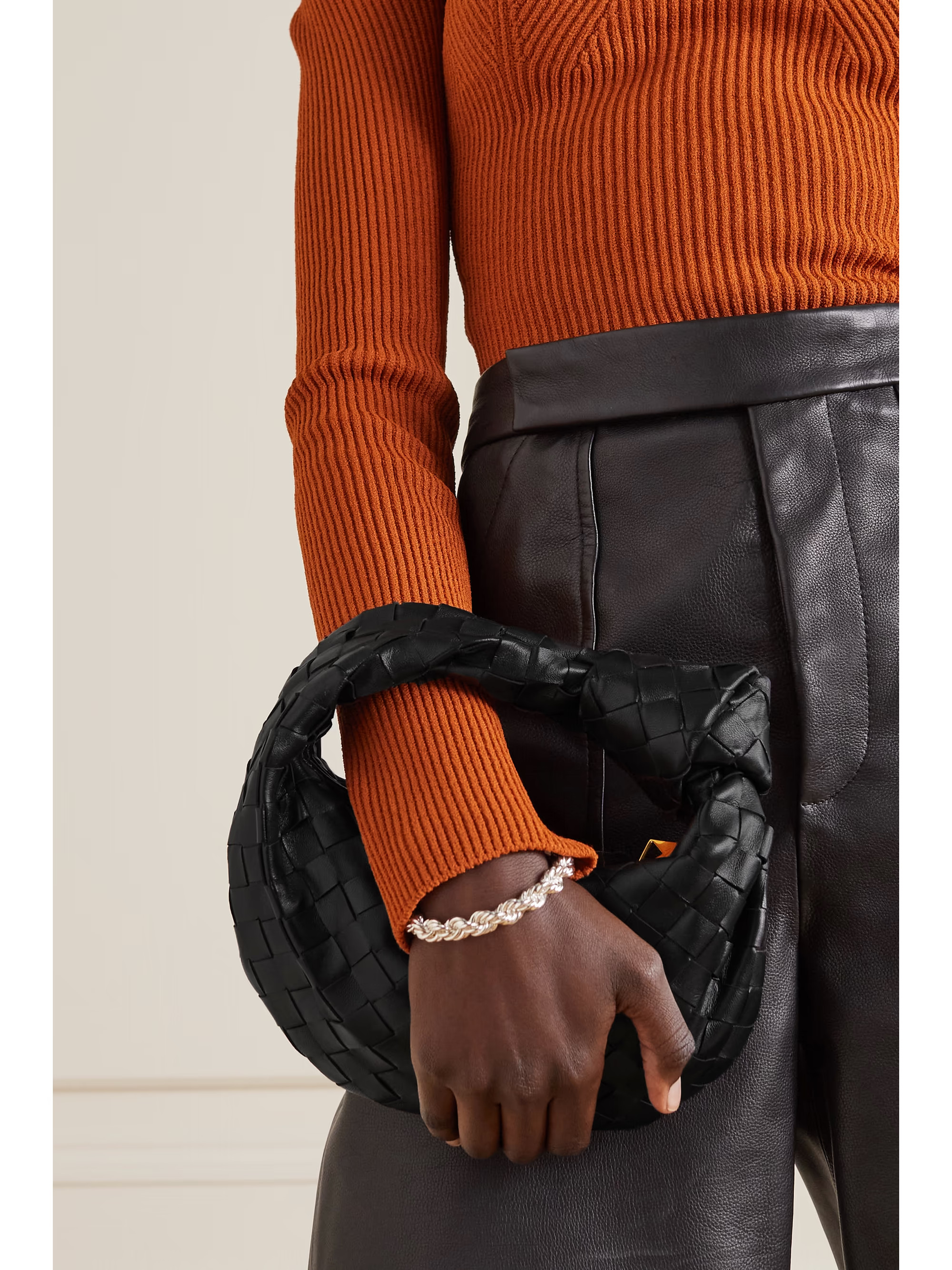 Jodie mini knotted intrecciato leather tote | NET-A-PORTER (US)