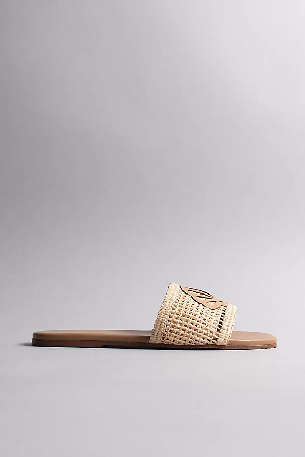 Meera Seashell Fishnet Slide Sandals | Anthropologie (US)