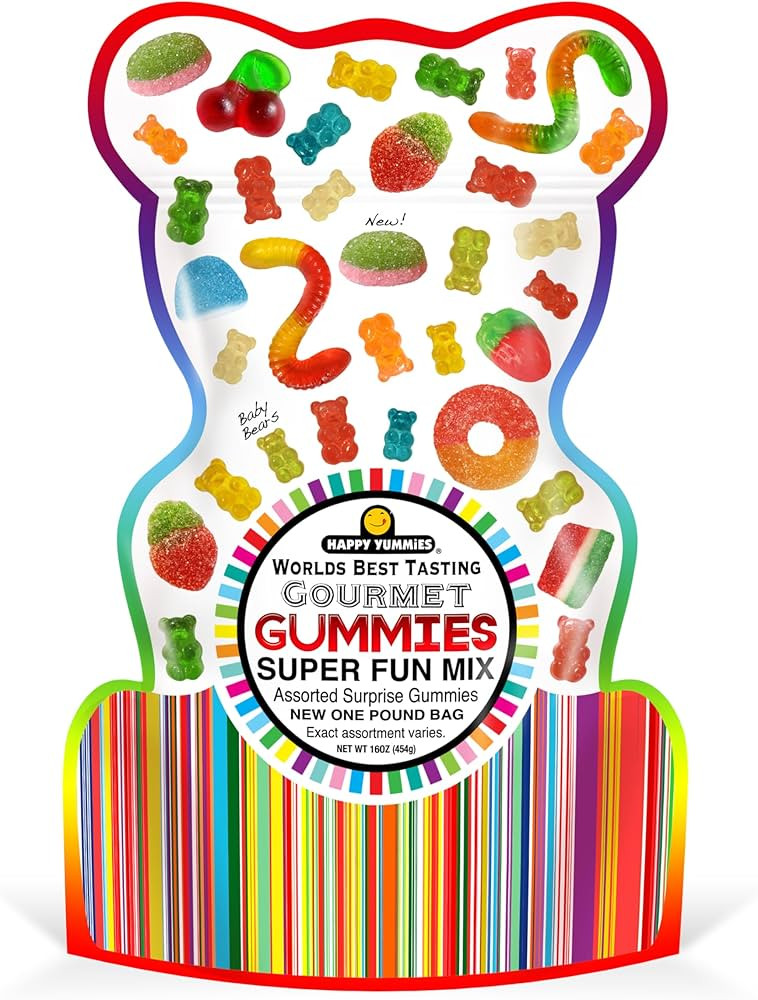 Happy Yummies Worlds Best Tasting Gourmet Gummies Super Fun Mix 16oz | Amazon (US)