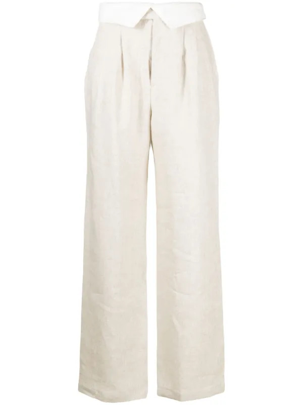 Reformation Stevie straight-leg Linen Trousers - Farfetch | Farfetch Global