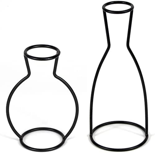 Black Metal Vase Frame Set of 2 - Outline Vase Frame - Minimalist Home Decor for Flower Strands I... | Amazon (US)