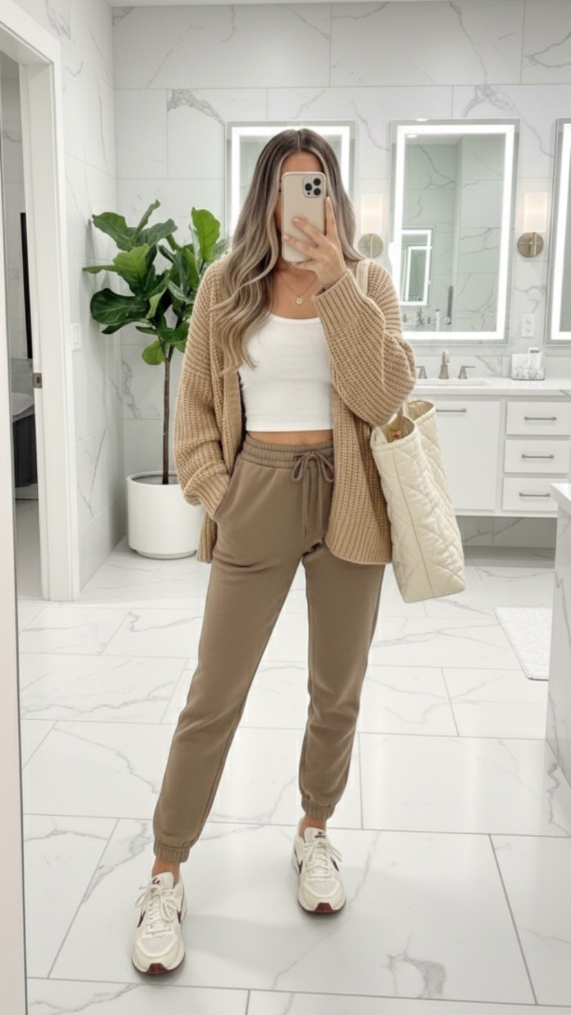 Great comfy but chic neutral airport outfit! Large tote bag is perfect for taking to the gym, airport or doubling as a diaper bag 








Mom outfit, Airport outfit, Travel outfit, Comfortable outfit, Everyday mom outfit, Neutral outfit, Casual chic outfit, Cozy outfit, Joggers outfit, Knit cardigan outfit, Neutral joggers, Amazon fashion, white crop tank top, White sneakers outfit, free people tote bag, Nike sneakers, vuori joggers, gold hoop earrings, large tote bag, ootd, New Balance sneakers outfit, Quilted tote bag, Crossbody bag outfit, Elevated basics, Capsule wardrobe, Quiet luxury, Clean girl aesthetic, Neutral core, Effortless style, Busy mom outfit, Errand day outfit, Airport style outfit, Neutral outfit, Fall outfit, everyday style, Casual chic outfit, Everyday outfit, Neutral fall outfit, Minimalist outfit, Elevated basics, Capsule wardrobe, Quiet luxury, Clean girl aesthetic, Old money aesthetic, Effortless chic, White sneakers outfit, Nike Air Force 1 outfit, Fall capsule wardrobe, Travel outfit, Errand day outfit










#LTKmomlife #LTKFindsUnder100 #LTKootd