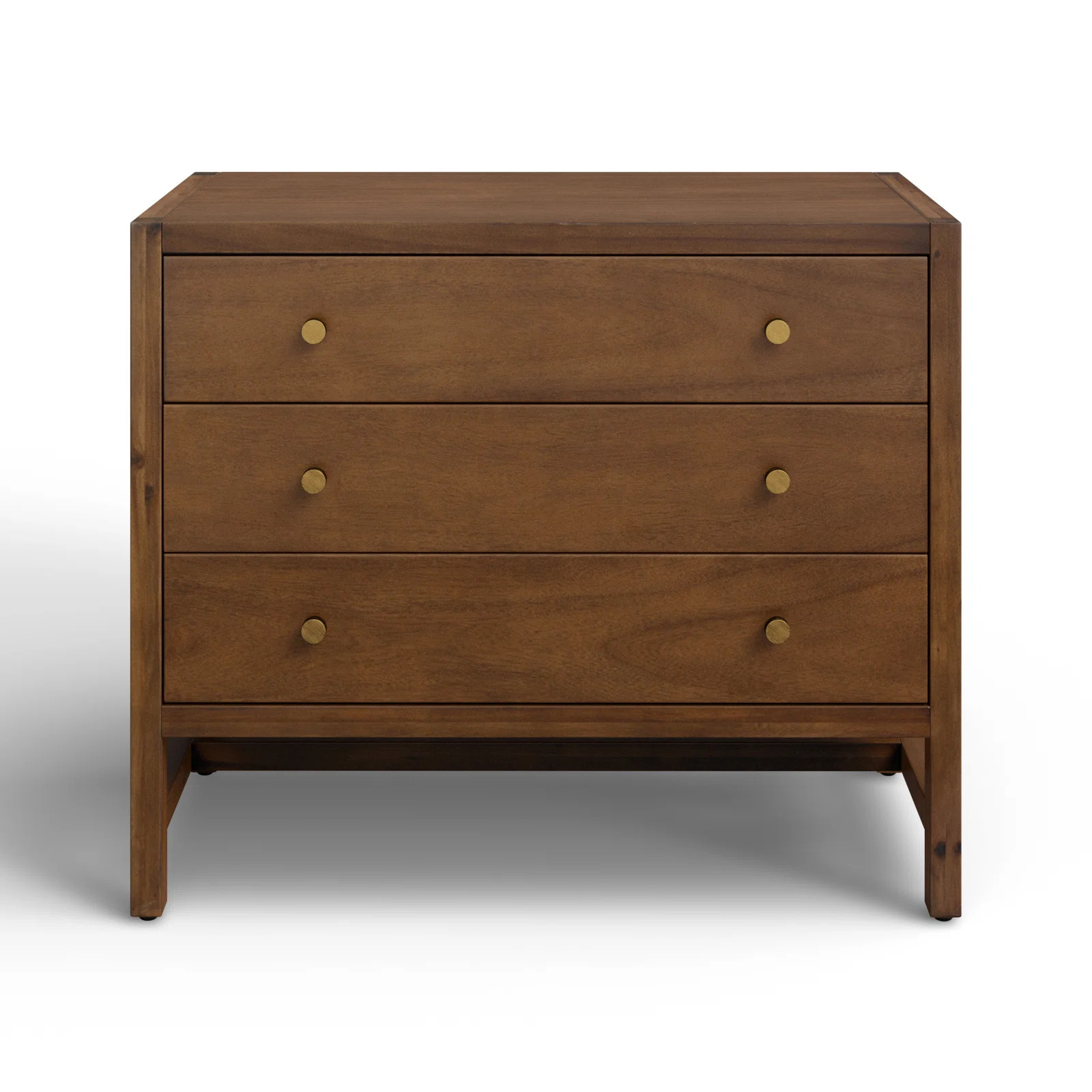Soline 3 - Drawer Solid Wood Nightstand in Saddle Tan | Wayfair North America