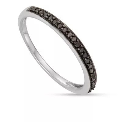 MyDiamondBox 0.11 CTTW Black Diamond Stackable Band in 14KW, White, 5 | Belk