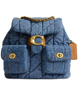 COACH Quilted Tabby Small Denim Backpack  - Macy's | Macy's