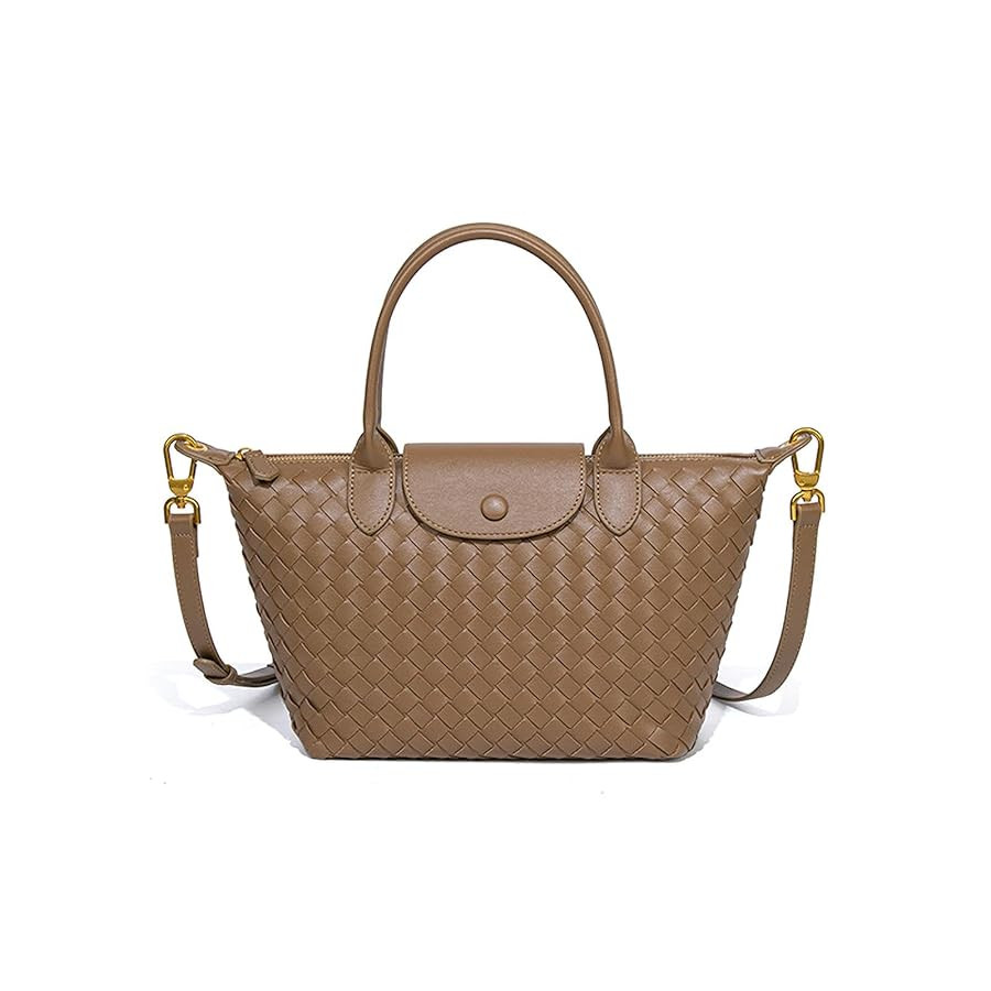 Braided Luxury Women's Leather Tote Top Handle Age Elegant Large Capacity Travel Day Crossbody Ba... | Amazon (US)