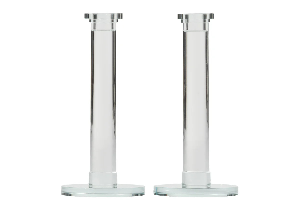 CRYSTAL COLUMN CANDLESTICK | Set of 2 | Alice Lane Home Collection