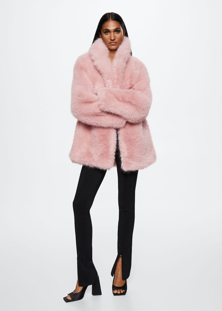 Oversize faux-fur coat -  Women | Mango USA | MANGO (US)