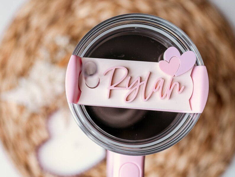 Valentine Hearts Tumbler Acrylic Name Tag- 20 oz 30oz 40oz 64oz Quencher H2.0 | Etsy (US)