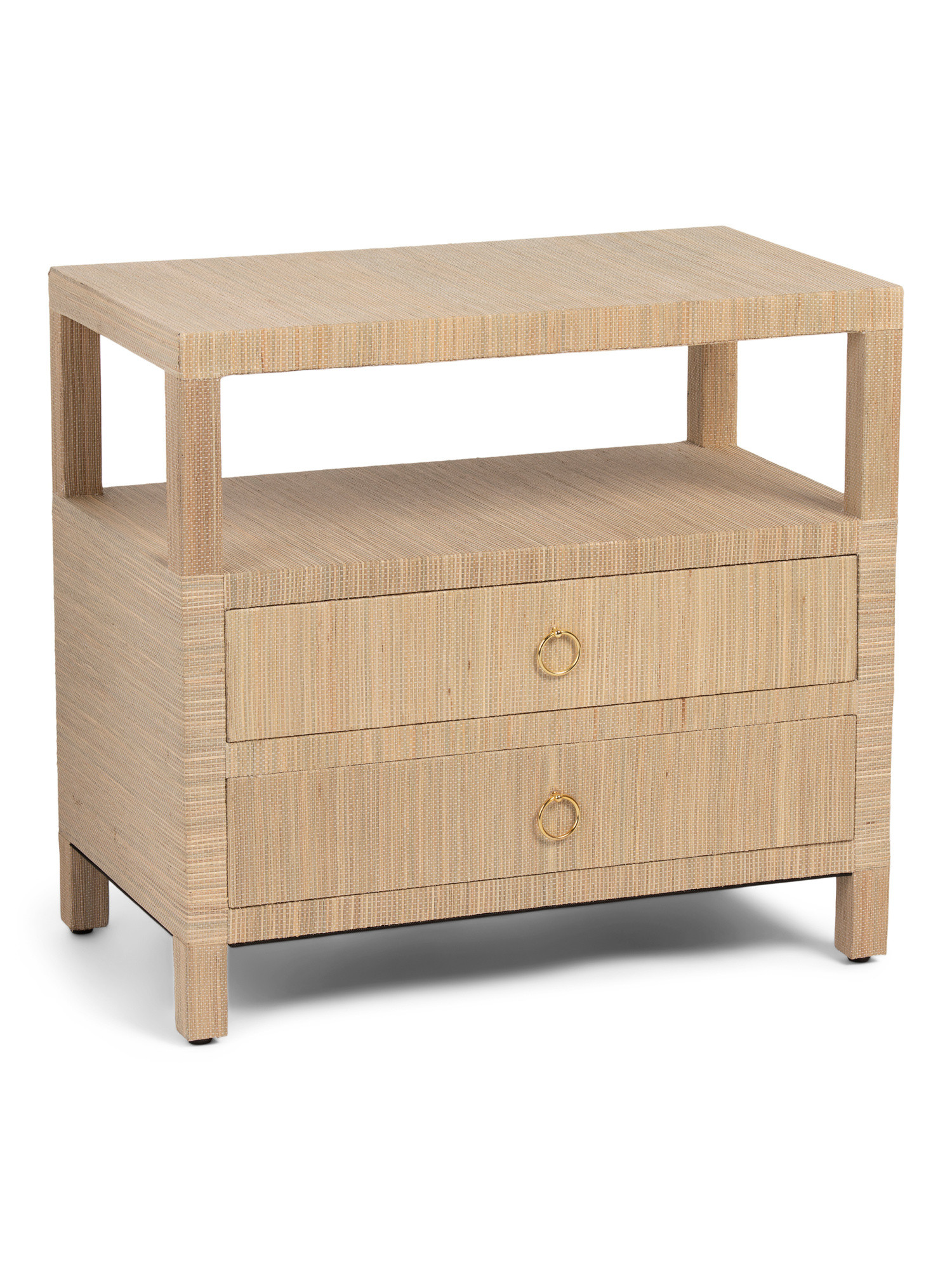 28x26x16 2 Drawer Raffia Side Table | TJ Maxx