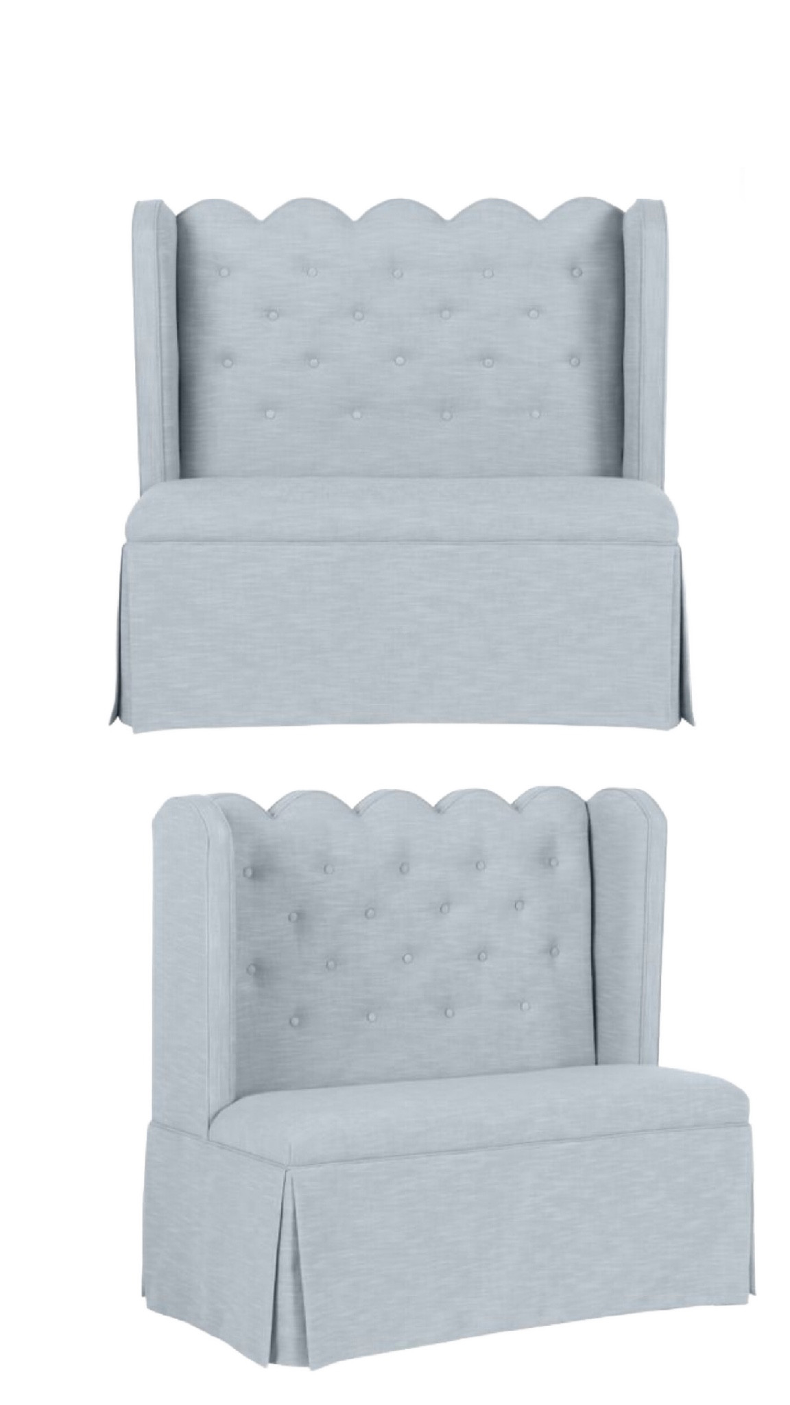 Scalloped banquette! It’s so so cute in person! 