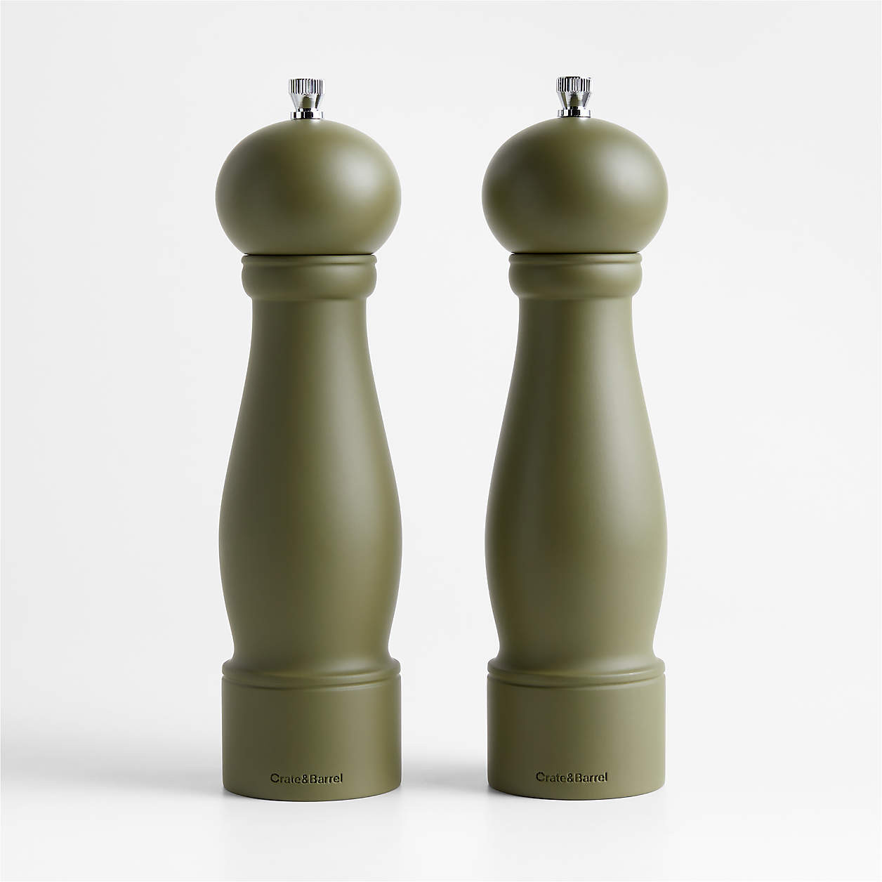 Marin Desert Green Wood Pepper Mill + Reviews | Crate & Barrel | Crate & Barrel