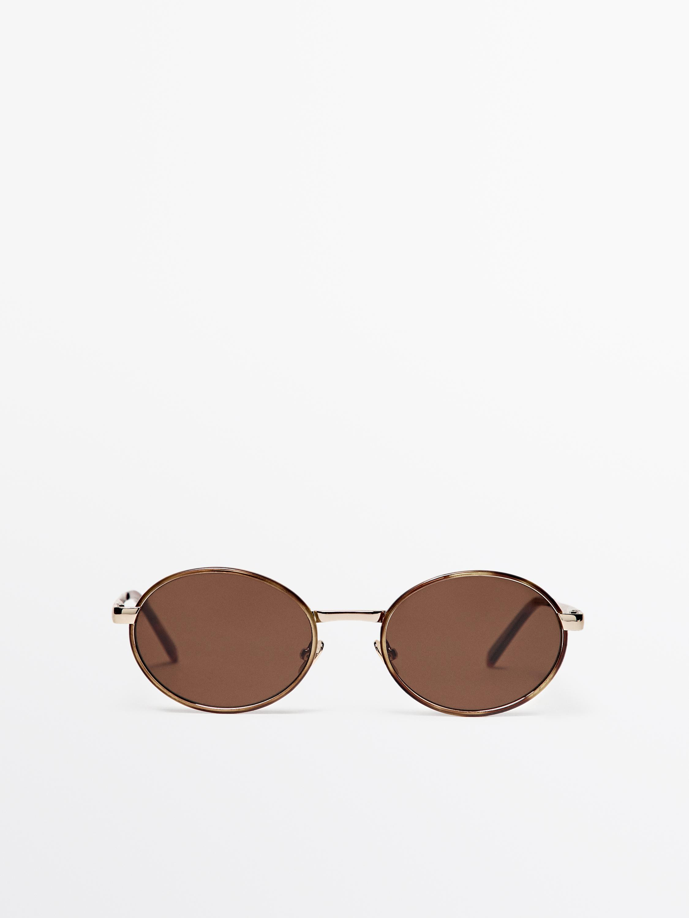 Contrast round sunglasses | Massimo Dutti UK