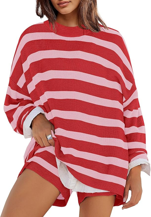 Panadila Womens Striped Sweater Set Oversized Lounge Sets Matching Pajamas Long Sleeve Sweater To... | Amazon (US)