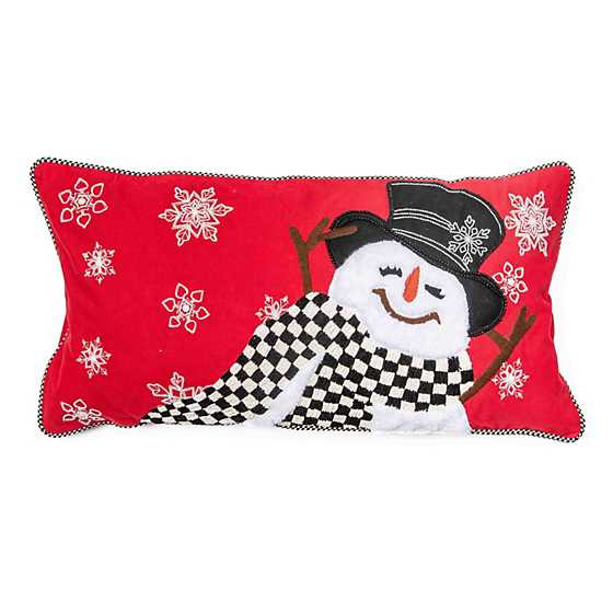 Top Hat Snowman Lumbar Pillow | MacKenzie-Childs
