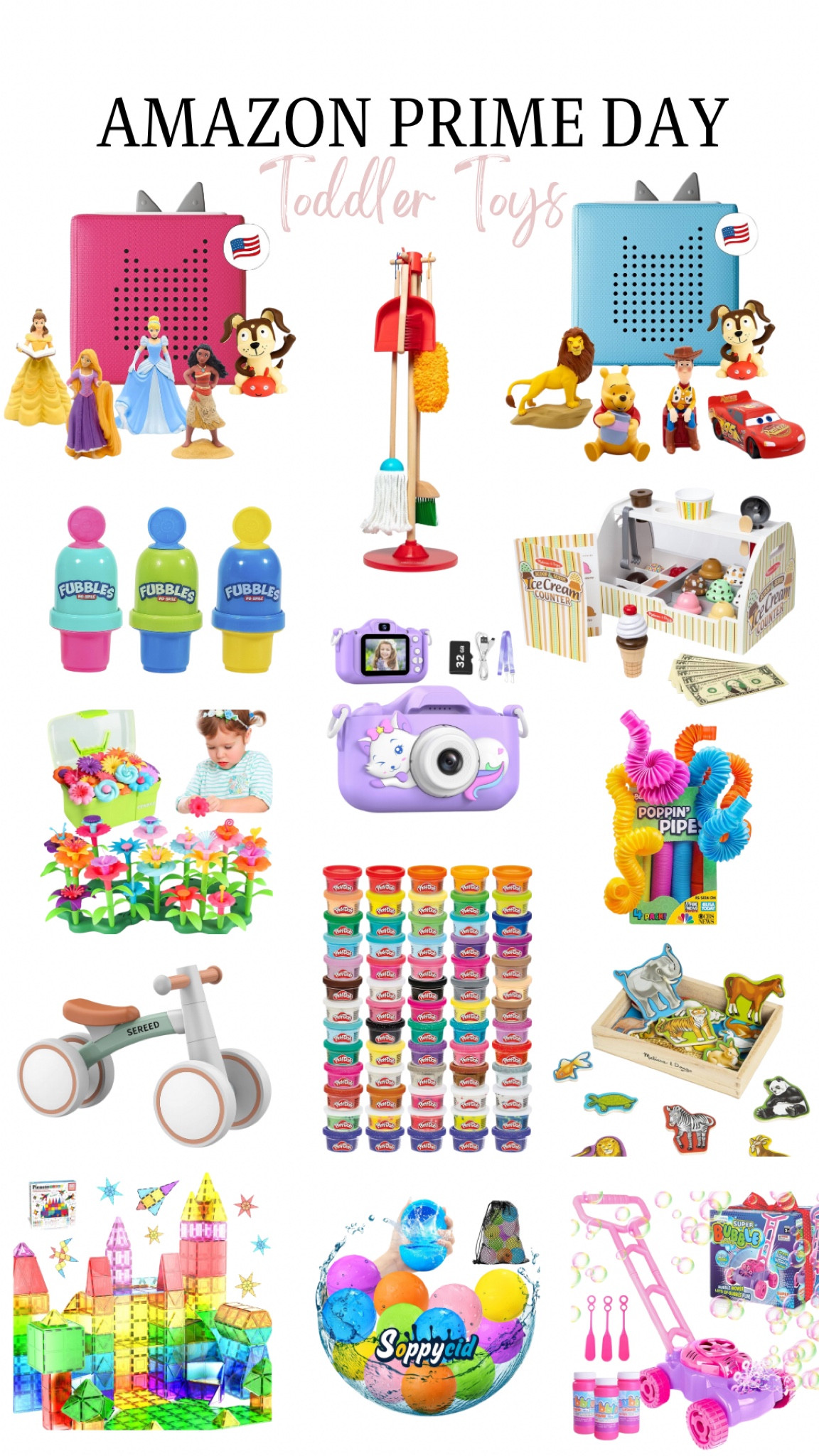 AMAZON PRIME DAY - Toddler Toys! 

Toniebox, toddler toys, puzzles, water balloons, kid selfie camera, wooden animal magnets, play-doh, sensory toys, Picasso tiles

#LTKKids #LTKHome #LTKSaleAlert