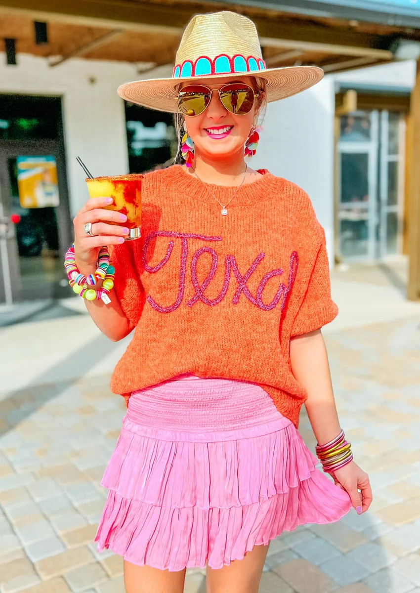 Texas Forever Top - Orange | Southern Roots