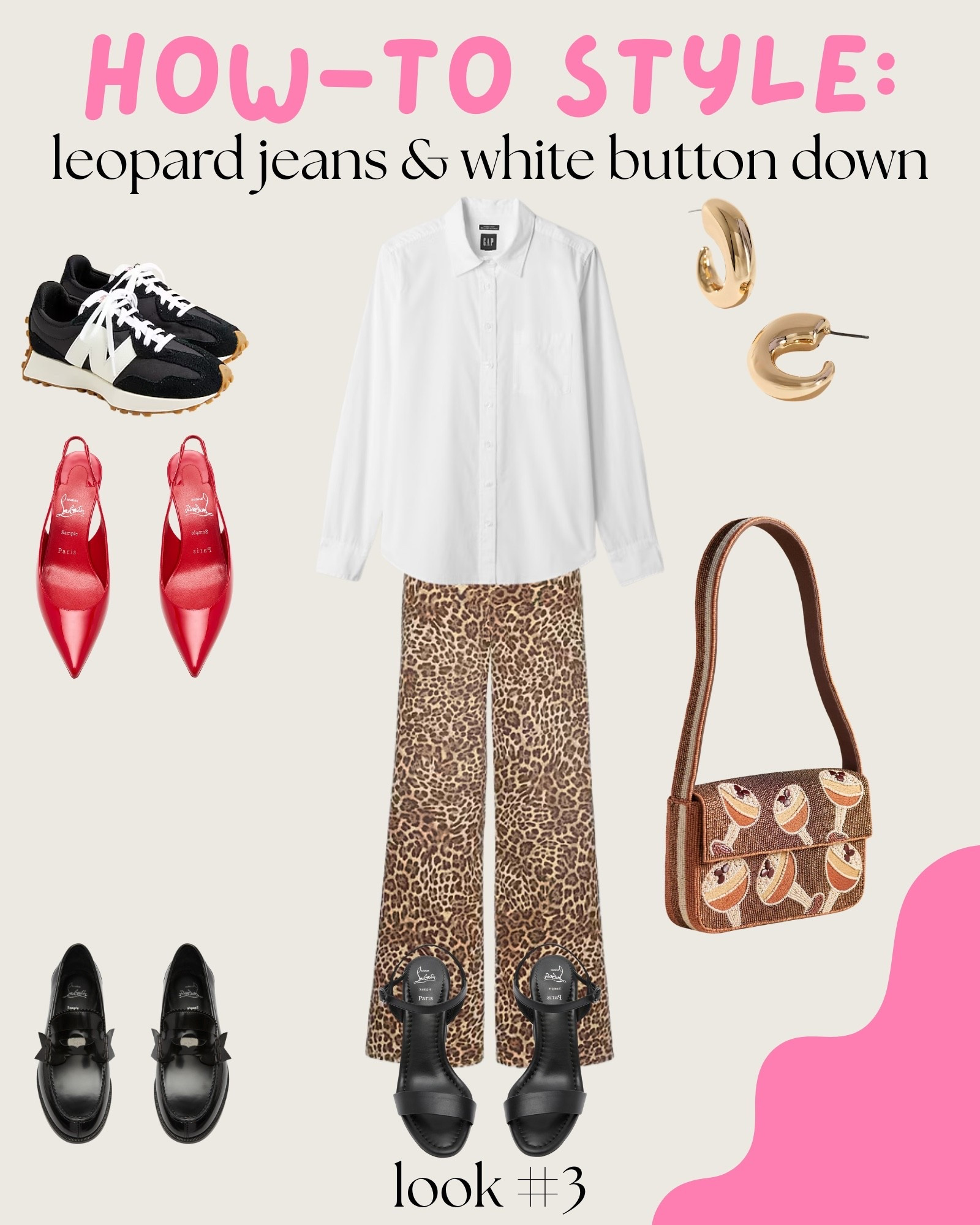 My how-to guide for styling leopard jeans and a white button down: look three 3️⃣ 

Did somebody say dinner and drinks? This bag is screaming for a girls night out on the town! Yes, please! I’ll take two. 🥂 

#LTKShoeCrush #LTKItBag #LTKStyleTip