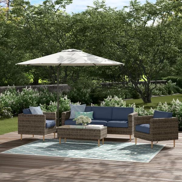Cassidy Wicker/Rattan 5 - Person Seating Group with Cushions | Wayfair North America