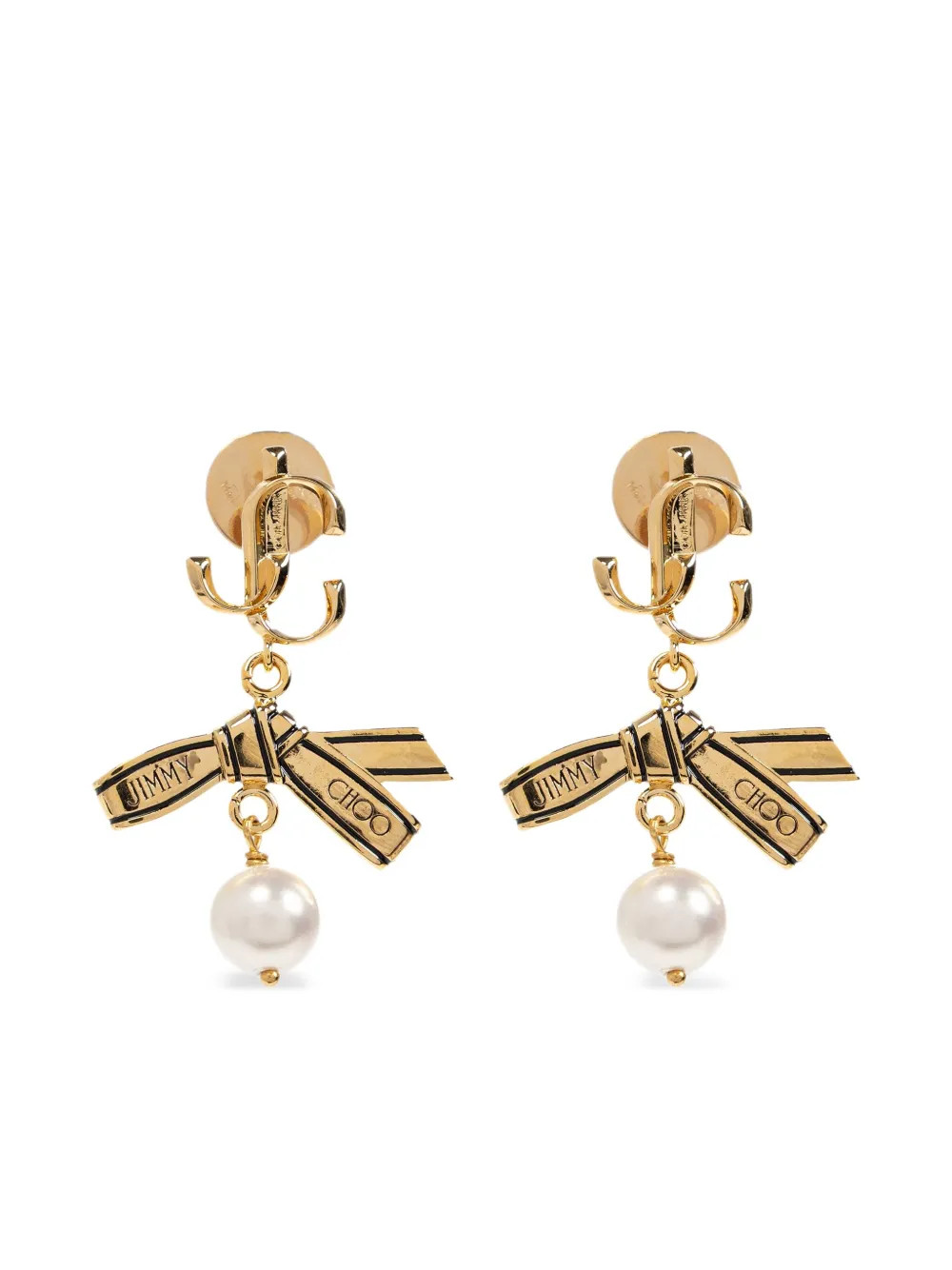 Jimmy Choo Ribbon Earrings  | Gold | FARFETCH JO | Farfetch Global