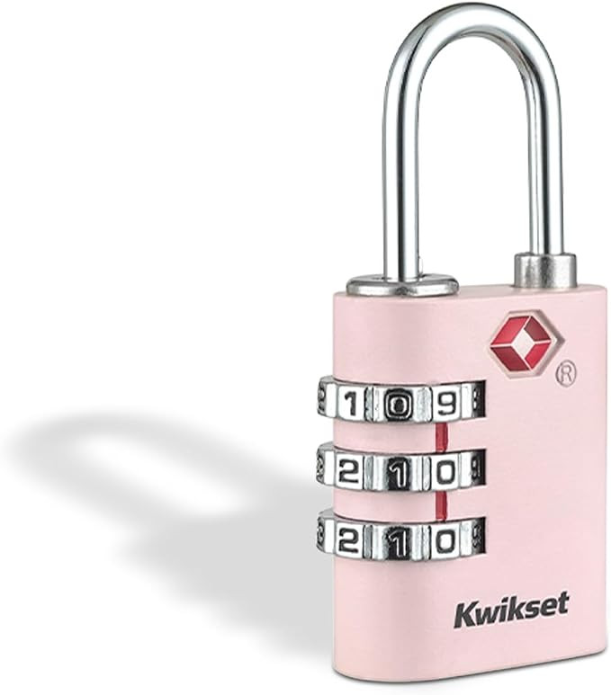 Kwikset TSA Approved 3-Digit Combination Luggage Lock, Travel Suitcase and Bag Lock, Round Body, ... | Amazon (US)