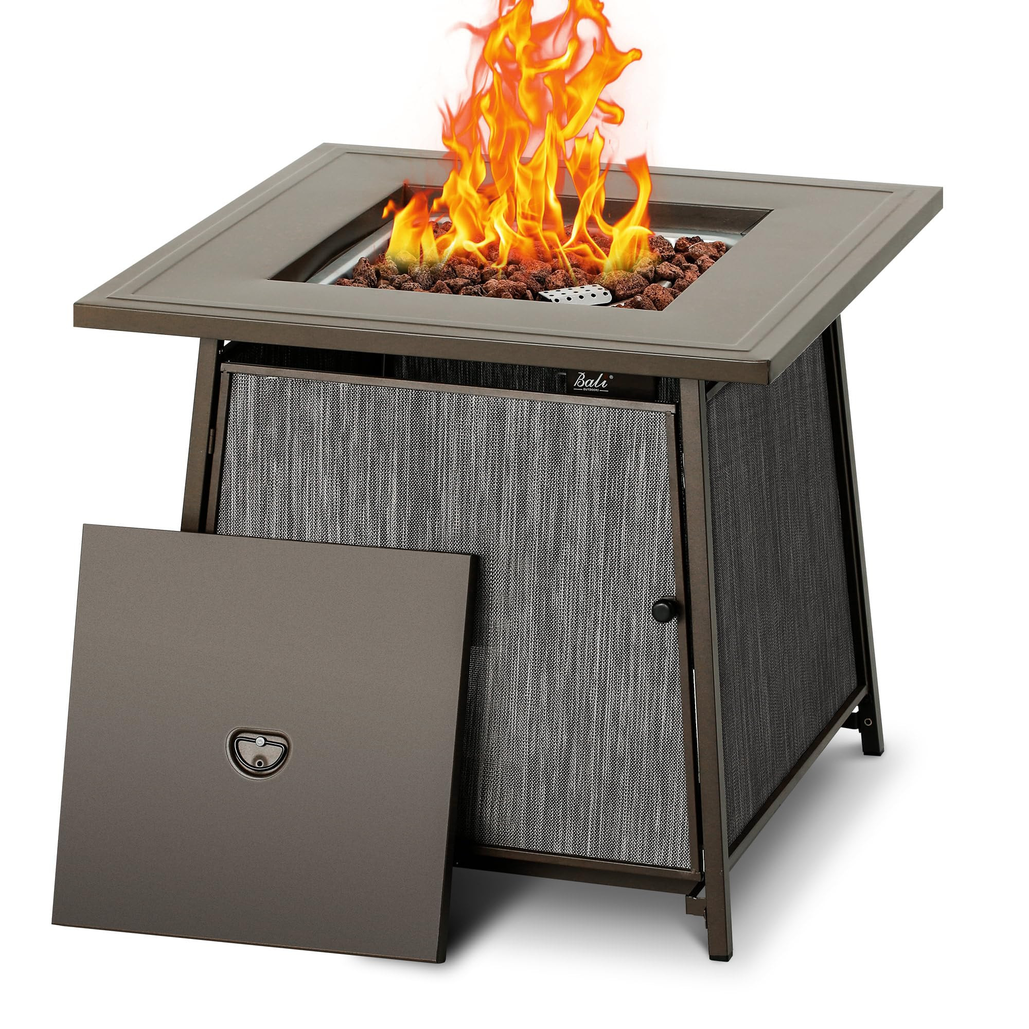 BALI OUTDOORS 50,000 BTU Propane Fire Pit Outdoor, 28 inch Propane Fire Pit Table Square, Gas Fir... | Amazon (US)